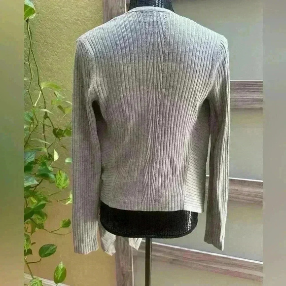 ATHLETA Solstice grey ribbed waterfall open front cardigan 🩶 - Picture 4 of 6